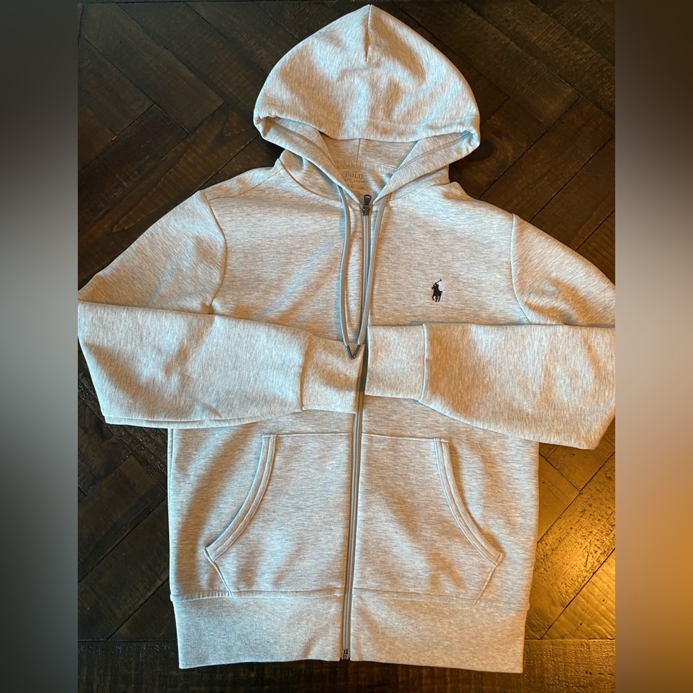 Mens gray Polo Zip up